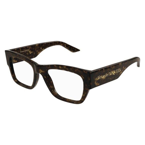 Alexander McQueen Accessories - New Authentic  ALEXANDER MCQUEEN Havana Square AM0436O 002 Glasses Women